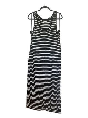 Forever 21 Black and White Striped Sleeveless Maxi Dress plus size
